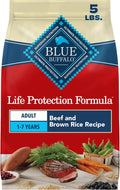 Blue Buffalo Life Protection Formula Beef & Brown Rice Adult Dry Dog Food, Supports Immunity with Antioxidant-Rich LifeSource Bits, Promotes Healthy Muscle Development, Skin & Coat Health, 5 lbs.