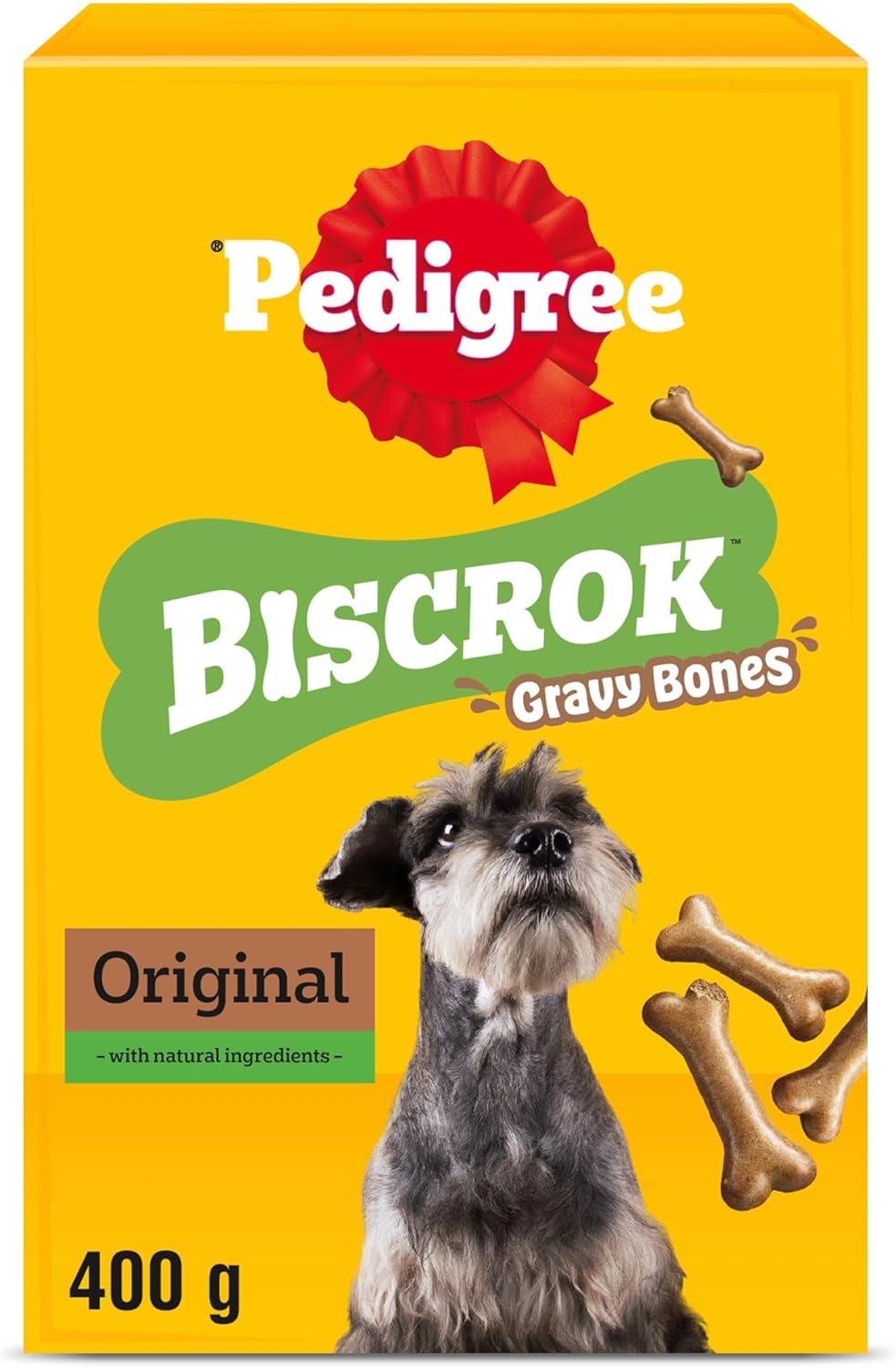PEDIGREE BISCROK Gravy Bones Adult Dog Treats Original Biscuits 12 x 400g