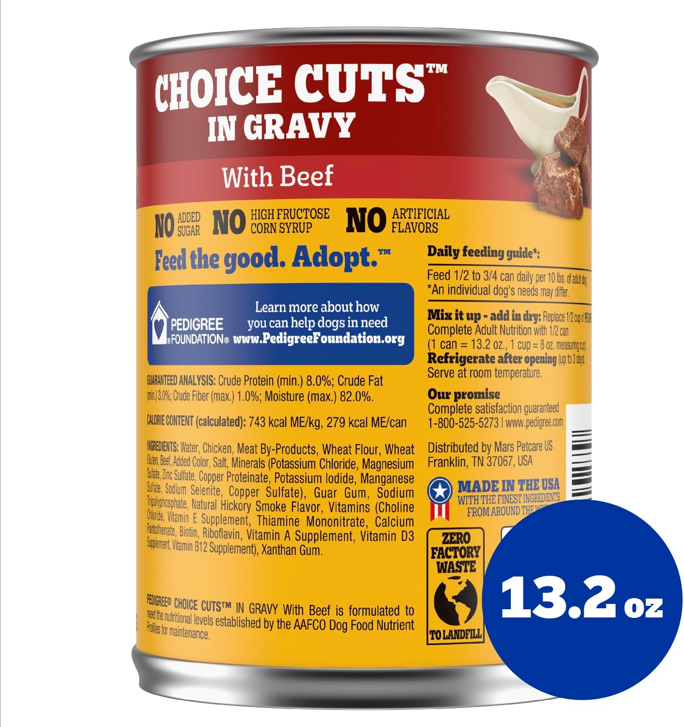 Pedigree, Choice Cuts in Gravy with Beef Dog Food, 13.2 oz. Can