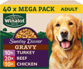 WINALOT Sunday Dinner Mixed in Gravy Wet Dog Food 40x100g